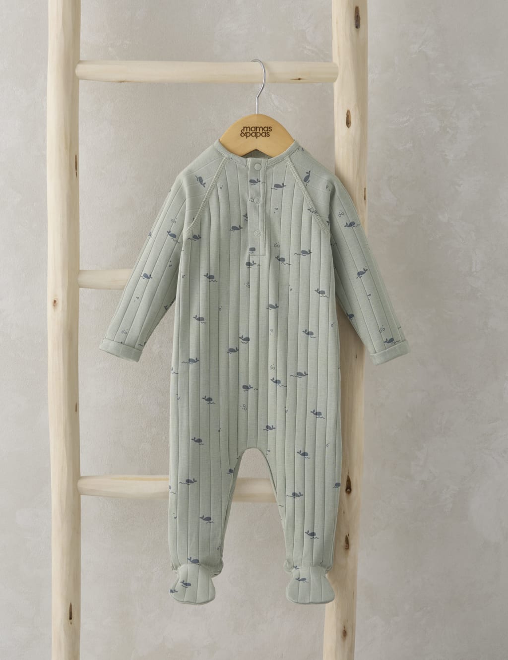 Pure Cotton Whale Sleepsuit (0-9 Mths)