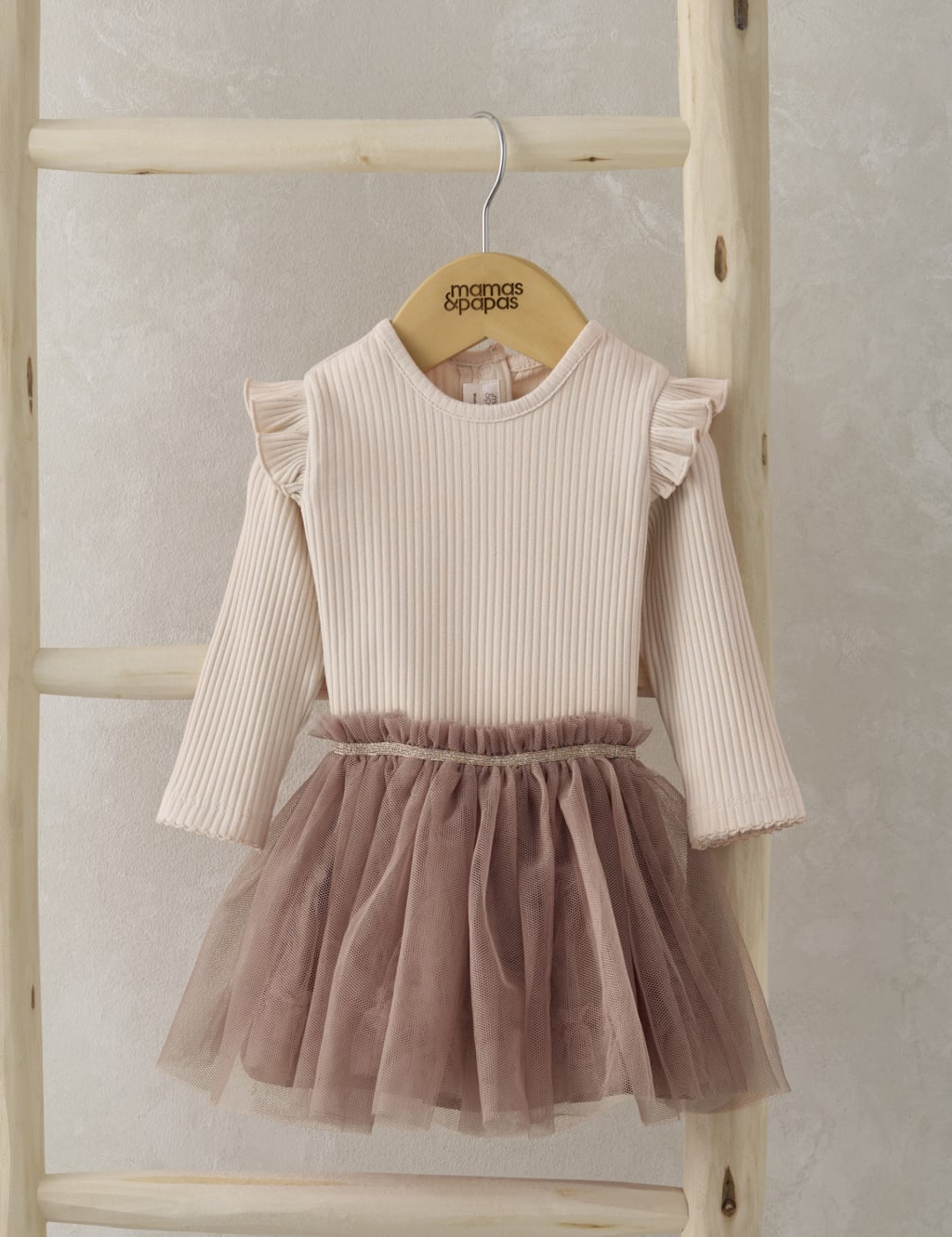 Mamas & Papas Girls 2pc Mesh Tutu & Cotton Rich Bodysuit Outfit (0-3 Yrs) - 6-9 M - Pink, Pink
