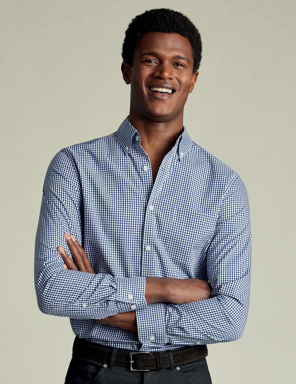 Non Iron Regular Fit Check Oxford Shirt