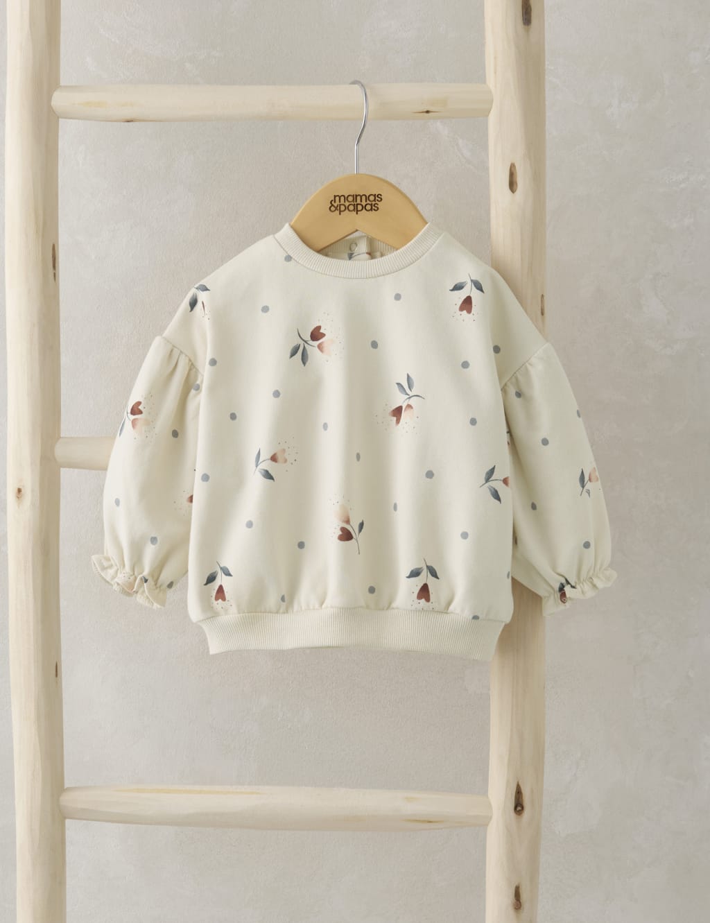 Pure Cotton Floral Heart Print Sweatshirt (0-3 Yrs)