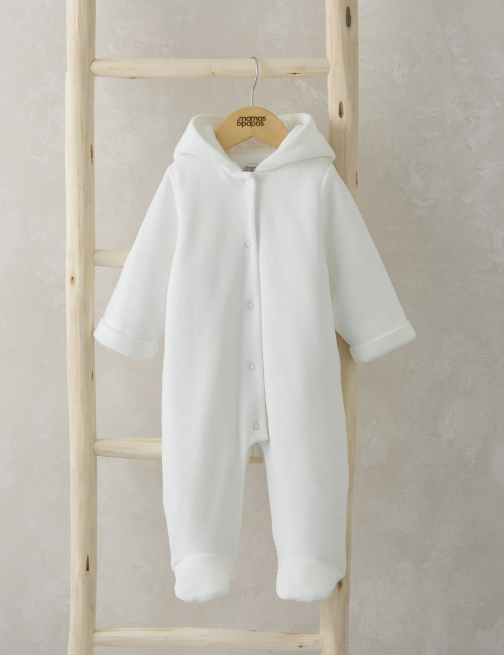 Cotton Rich Velour Bunny Hooded Pramsuit (7lbs-9 Mths)