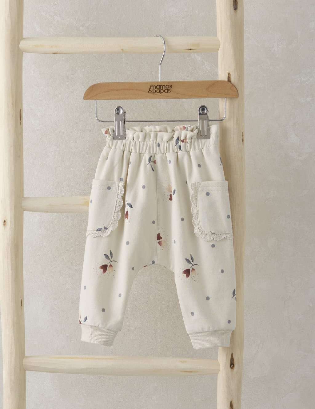Pure Cotton Floral Heart Print Joggers (0 Mths-3 Yrs)