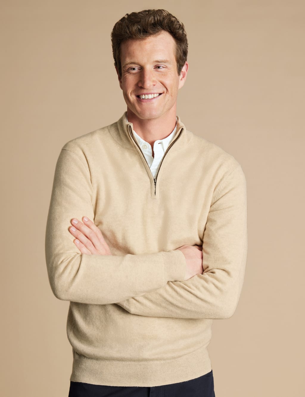 Pure Cashmere Half Zip Jumper