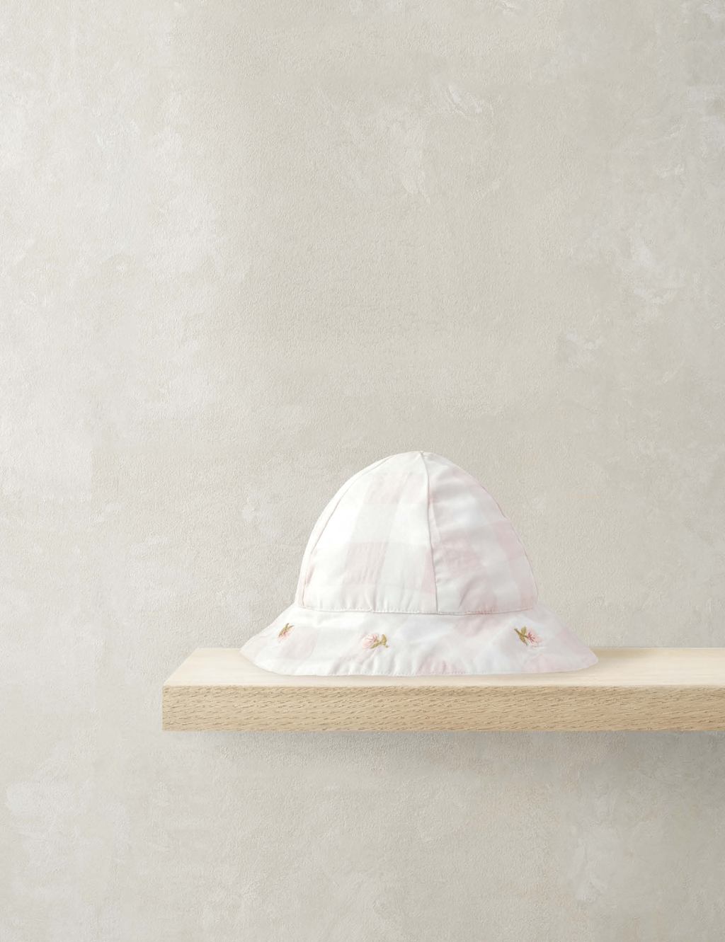 Kids' Gingham Floral Reversible Sun Hat (0-12 Mths)