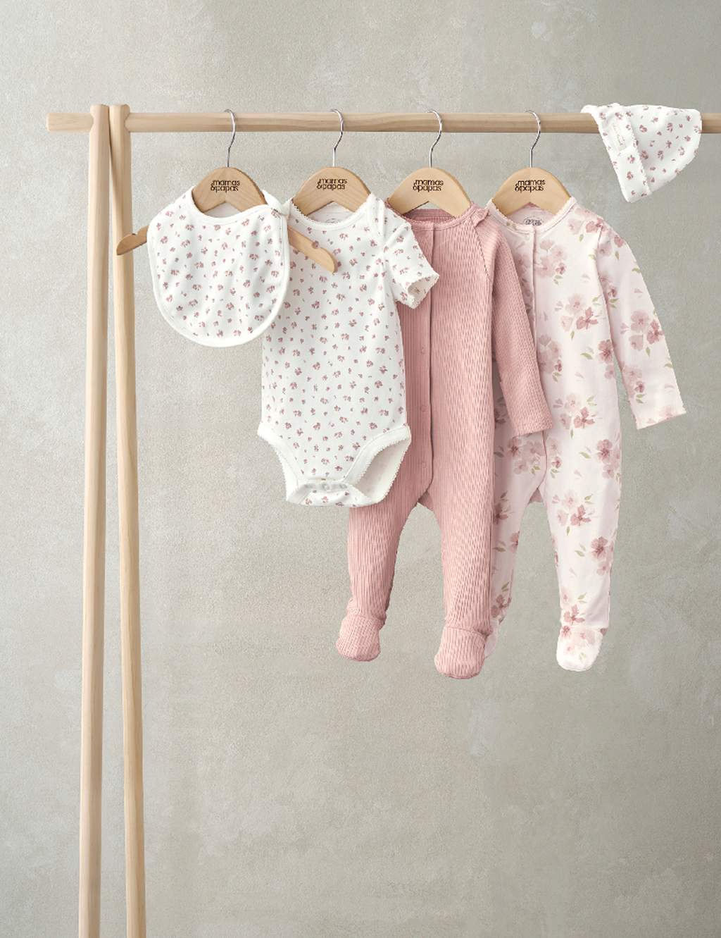 5pc Pure Cotton Floral Starter Set (0-12 Mths)