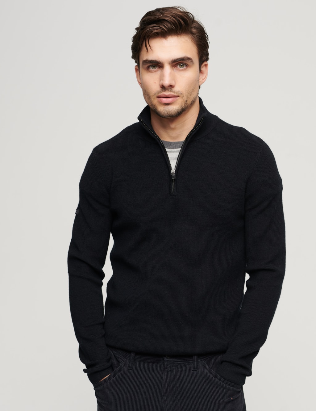 Merino Wool Rich Half Zip Jumper
