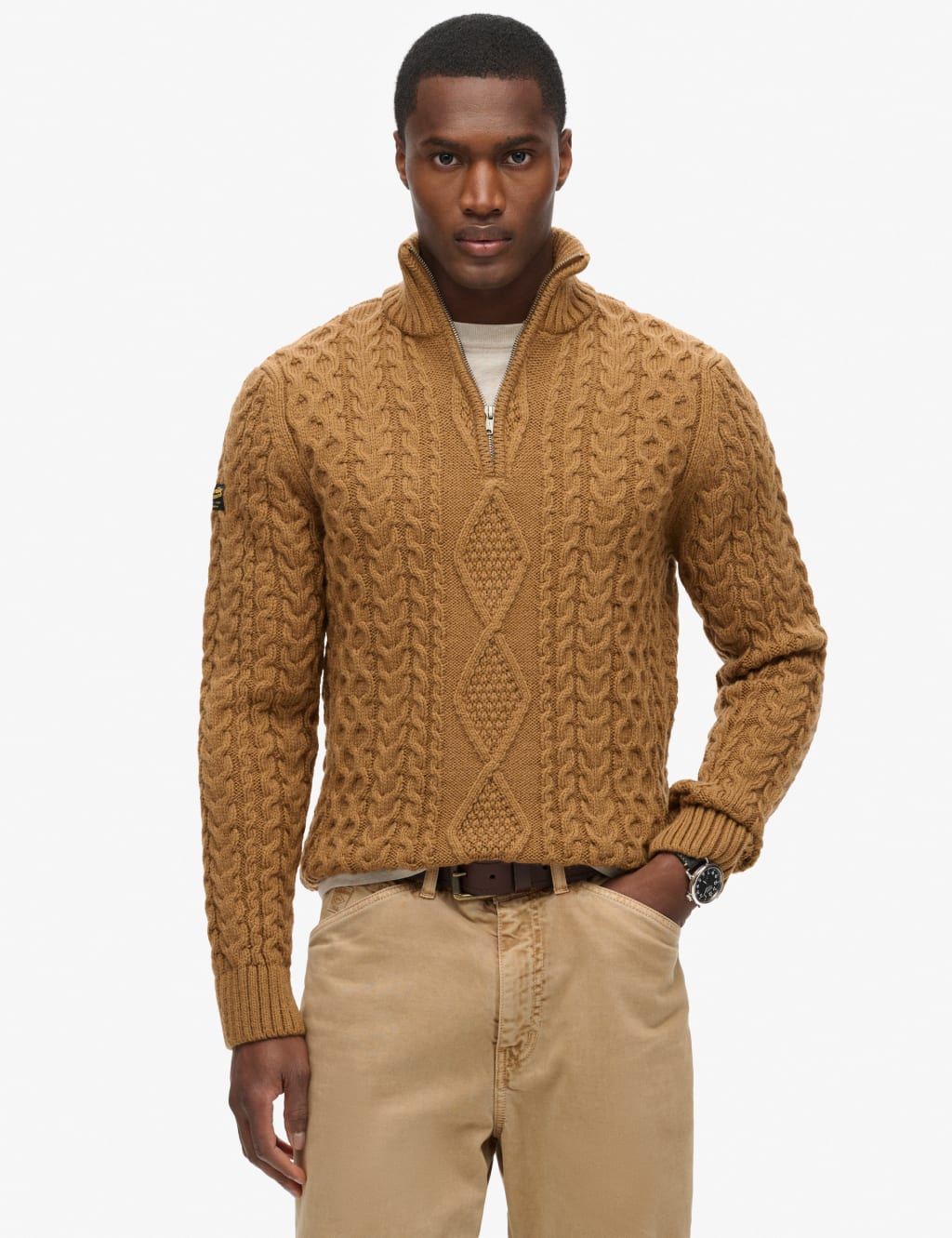 Wool Blend Half Zip Jumper