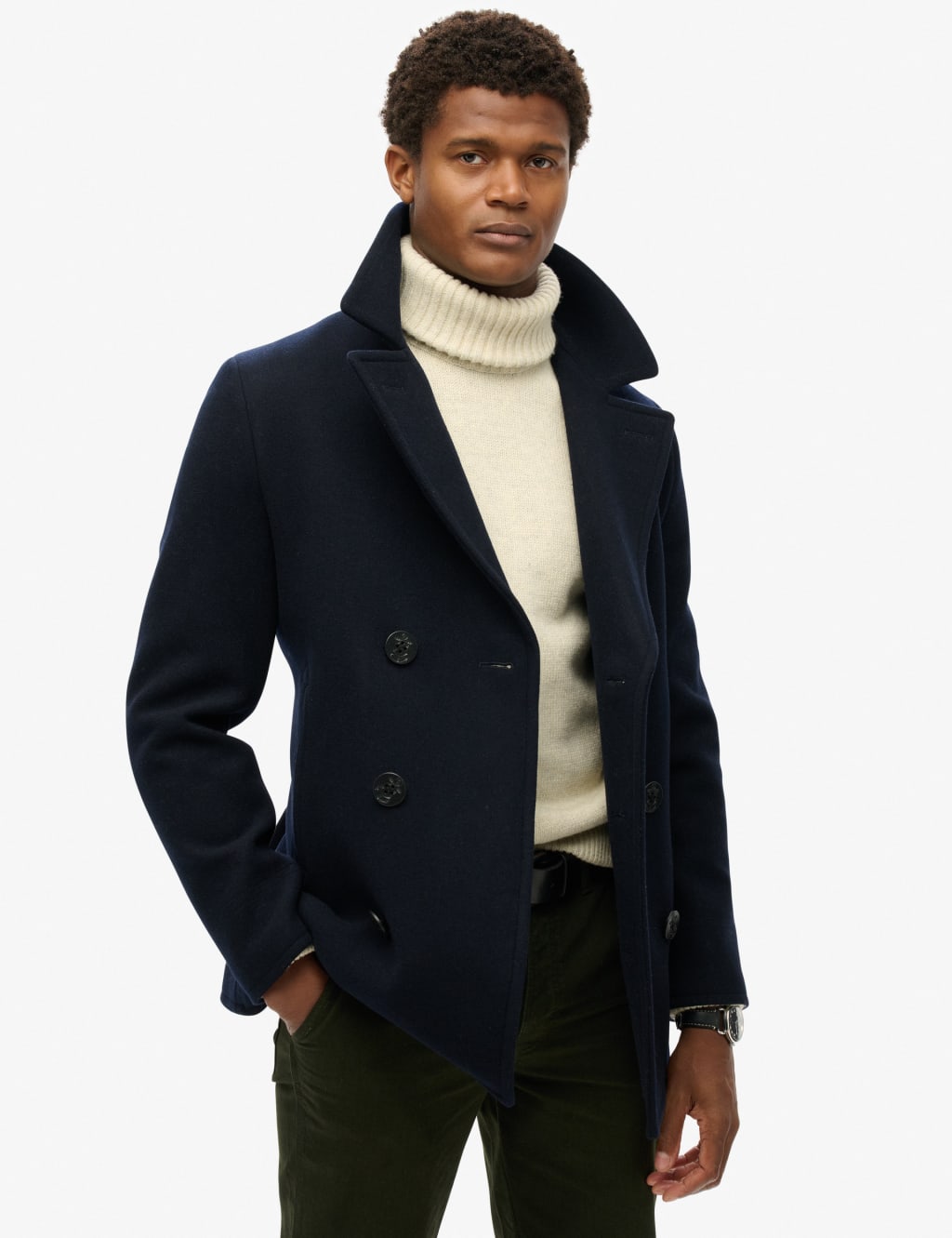 Mens peacoat fit sales