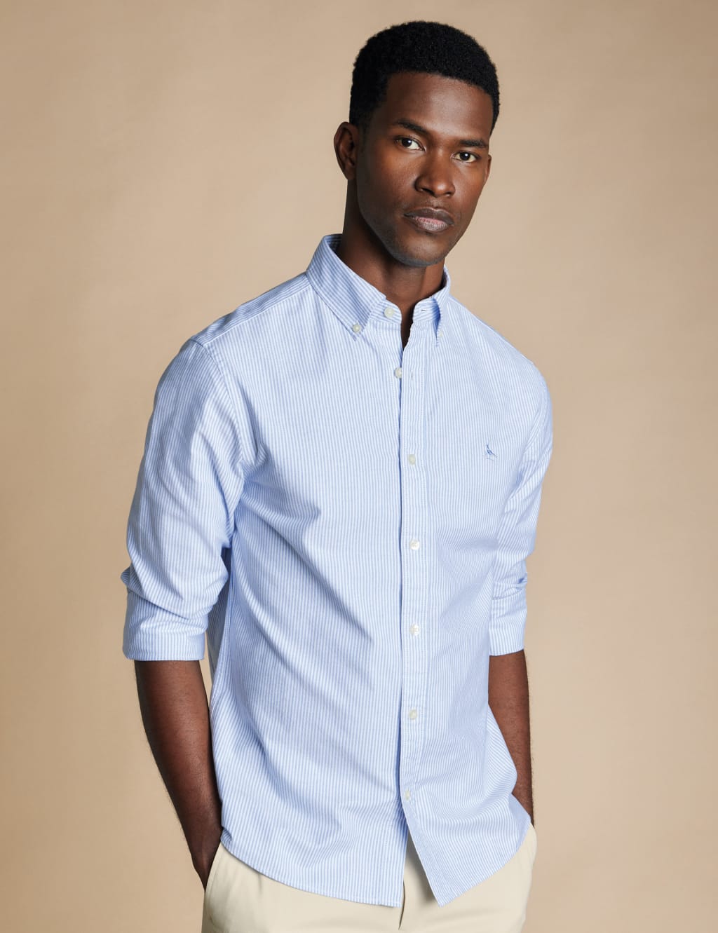 Slim Fit Pure Cotton Striped Oxford Shirt