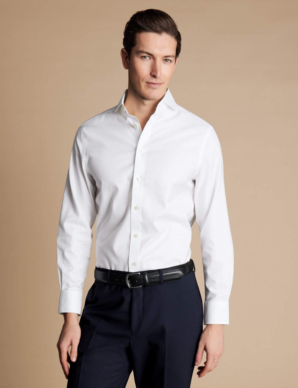 Slim Fit Non Iron Pure Cotton Twill Shirt