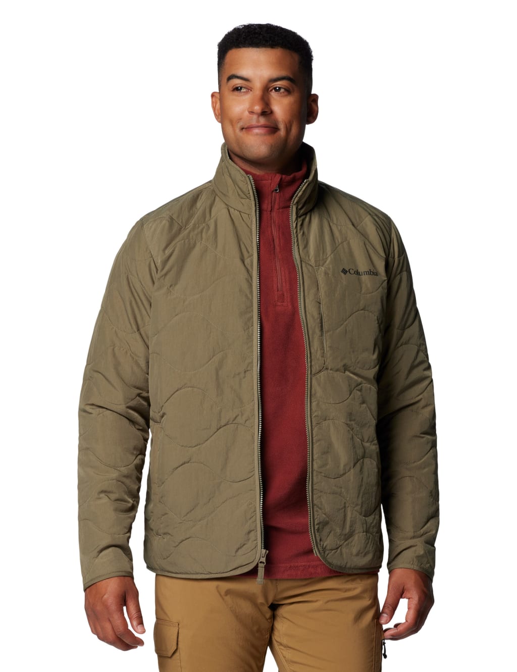 Quilted Funnel Neck Raincoat