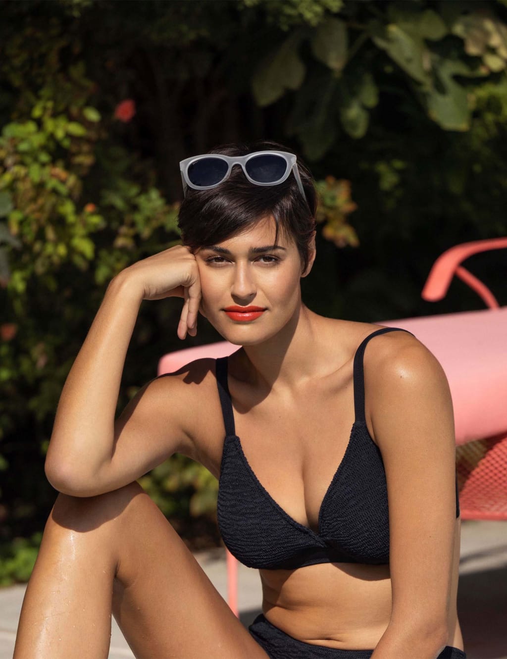 Freya Women's Ibiza Waves Wired Plunge Bikini Top - 34E - Black, Black