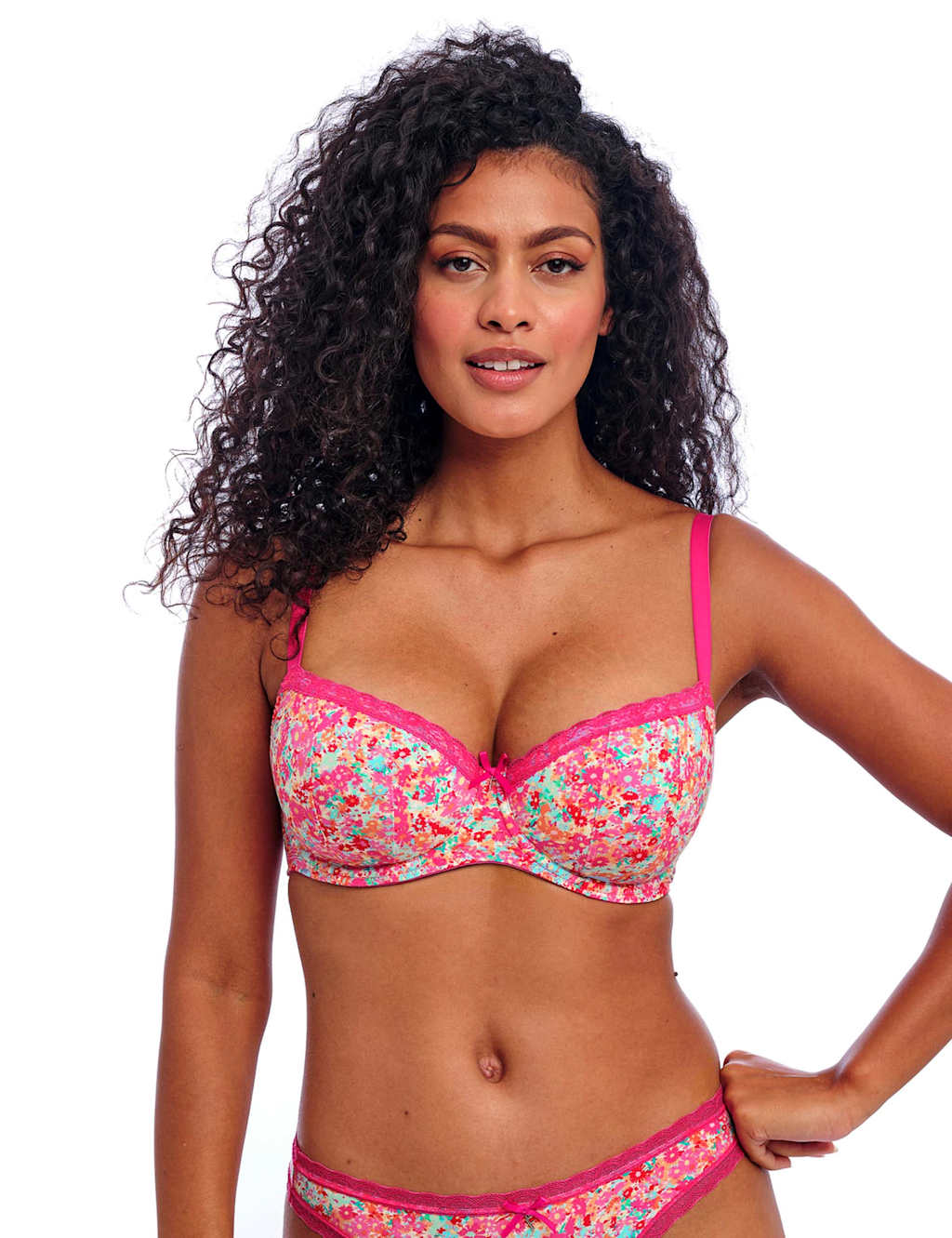 Flirt Floral Wired Half Cup Bra (DD+)