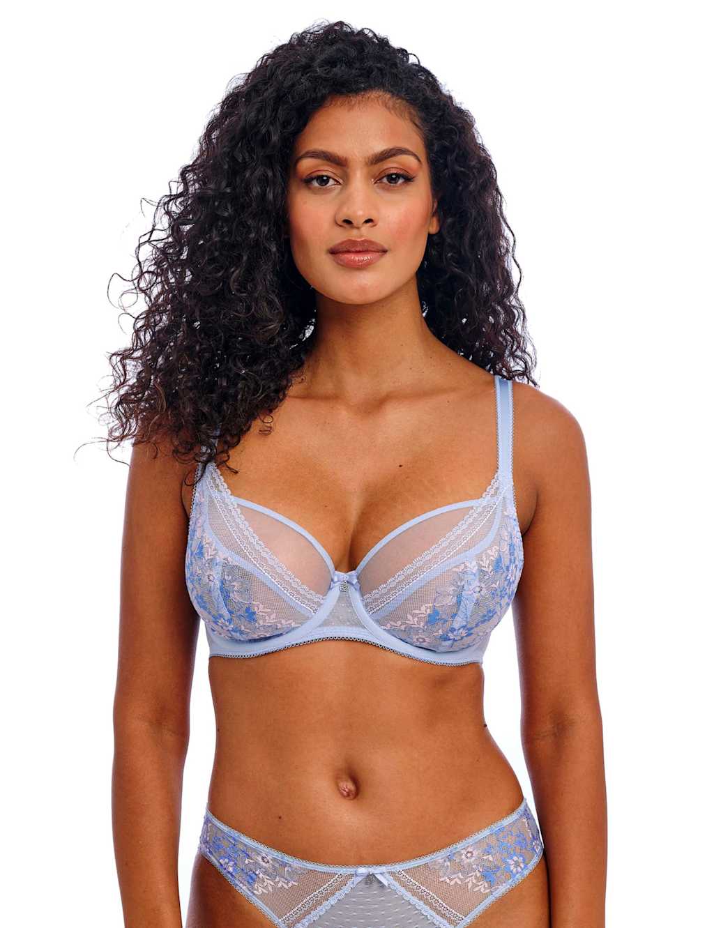 Sydnie Floral Embroidered Wired Plunge Bra (DD+)