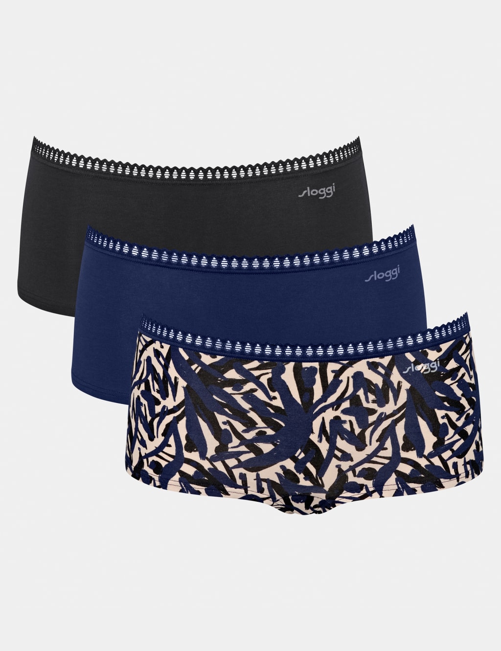 3pk Go Crush Cotton Rich Low Rise Shorts