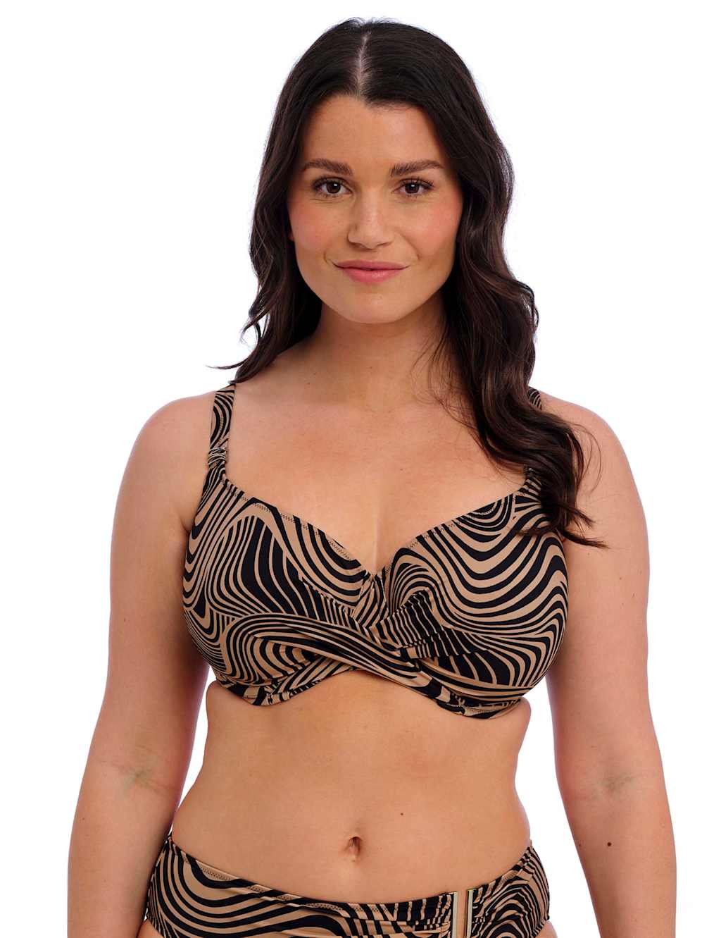 Fantasie Pemba Island Animal Print Wired Bikini Top Black/Brown