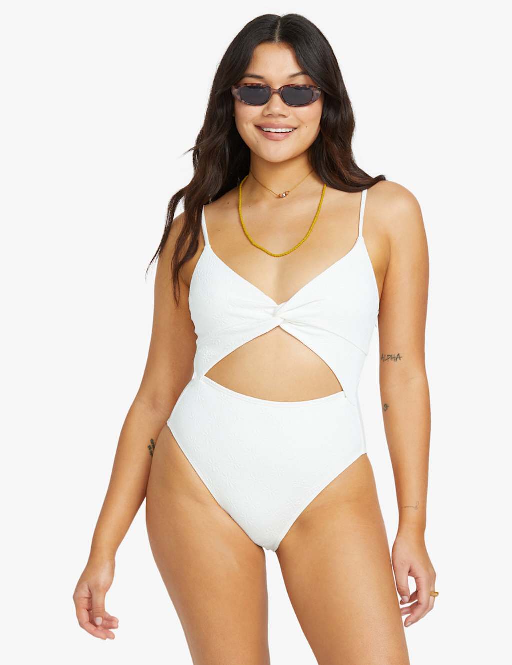 Salt And Sol Mika Textured Cut Out Swimsuit