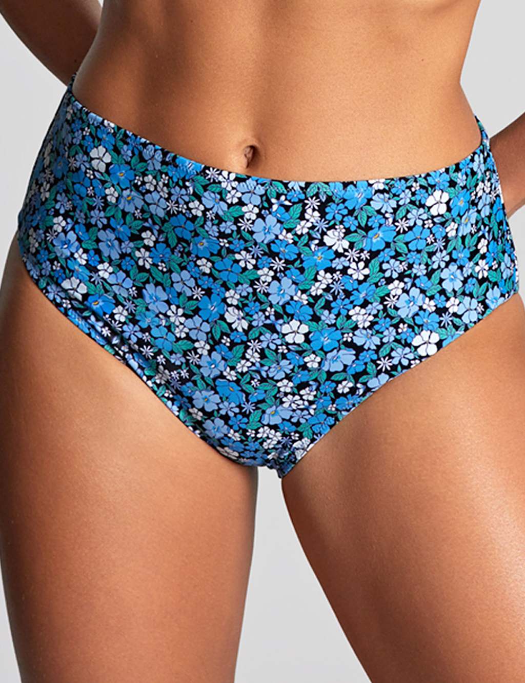 Floral High Waisted Bikini Bottoms