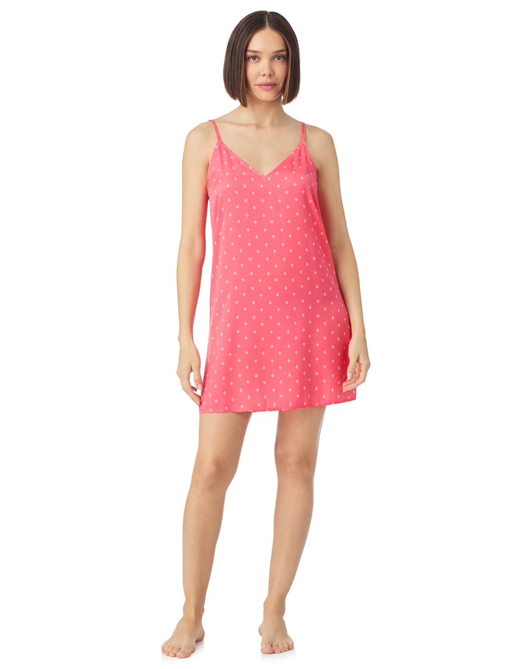 Satin Geometric Strappy Short Chemise