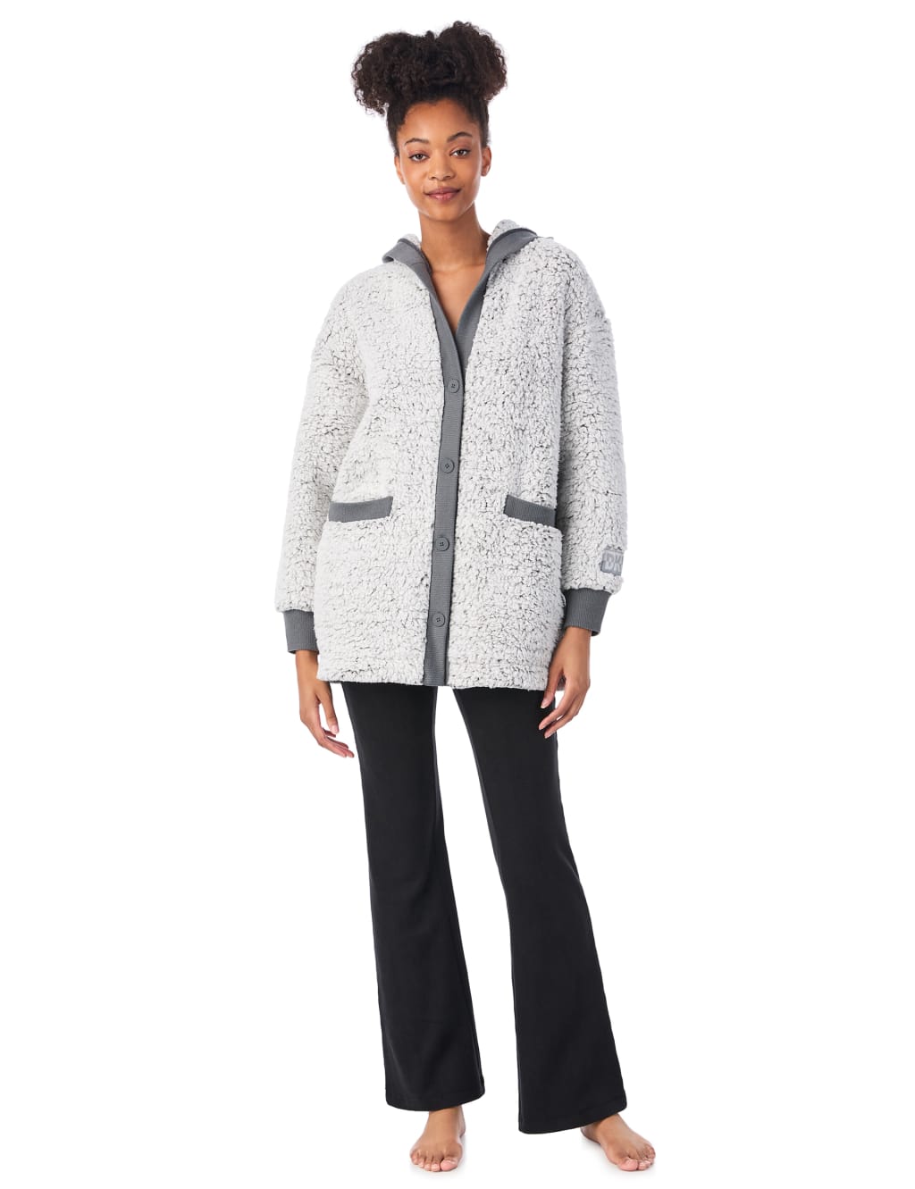 Fleece Hooded Lounge Robe