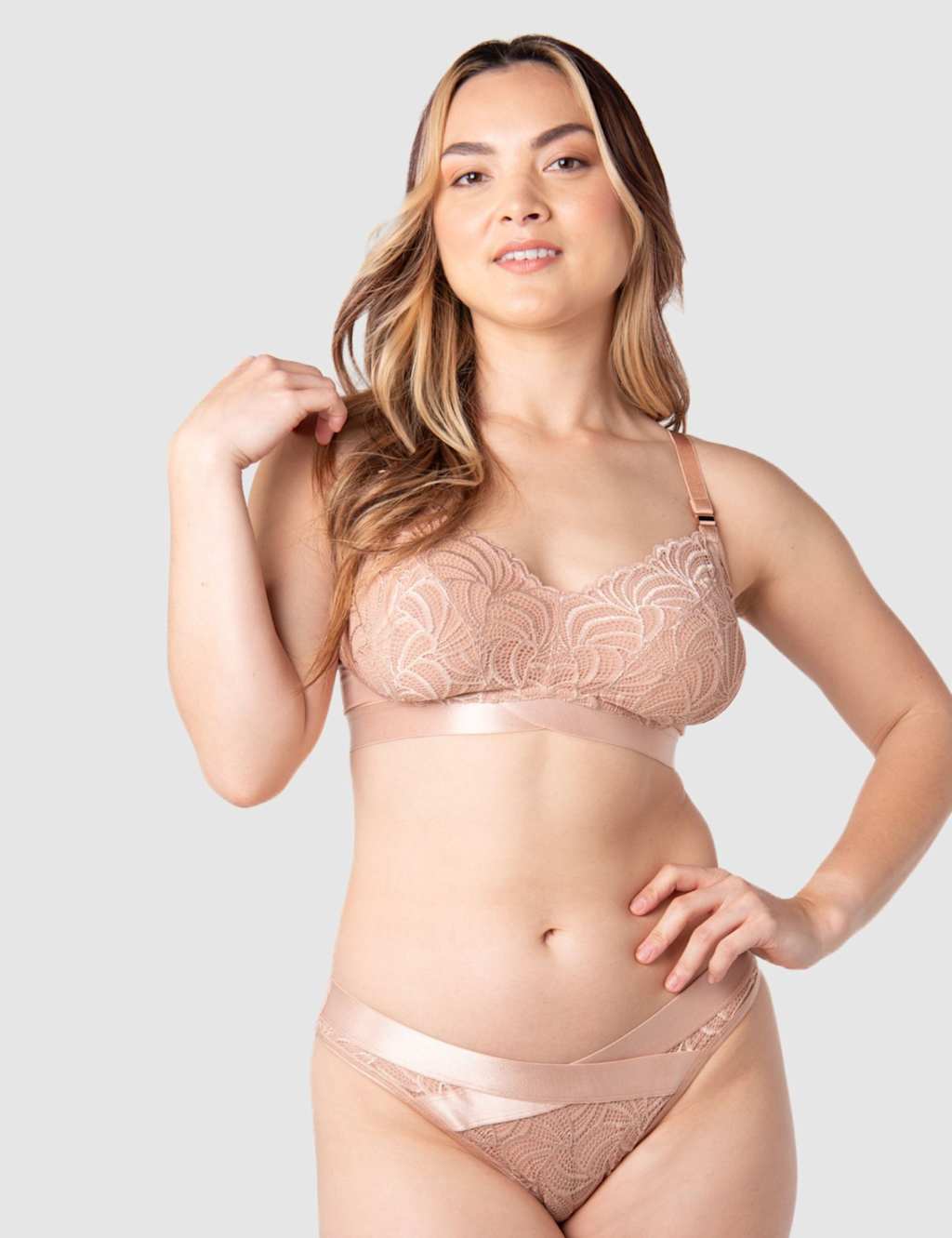 Hotmilk Warrior Lace Non Wired Nursing Bra Beige