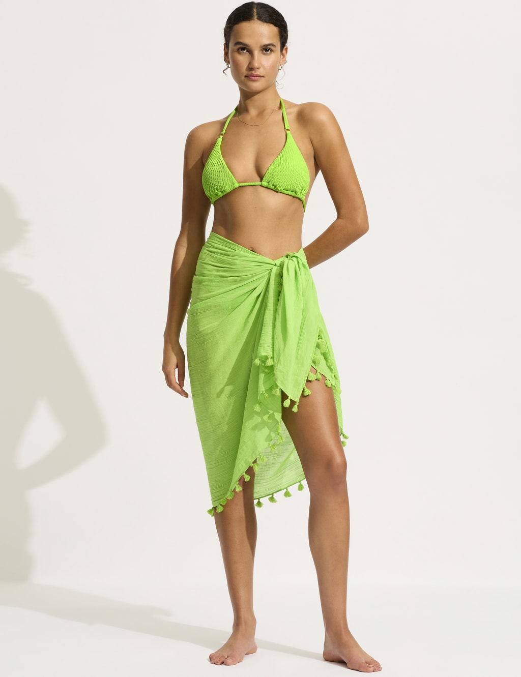 Pure Cotton Tassel Beach Cover Up Sarong