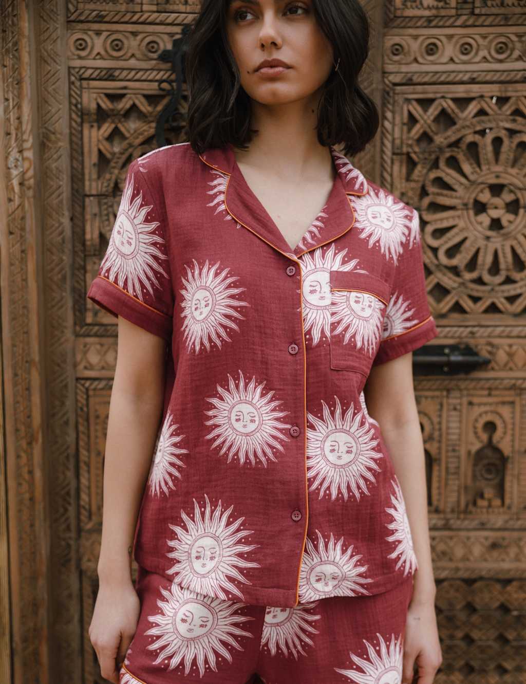 Pure Cotton Sun Print Shortie Set