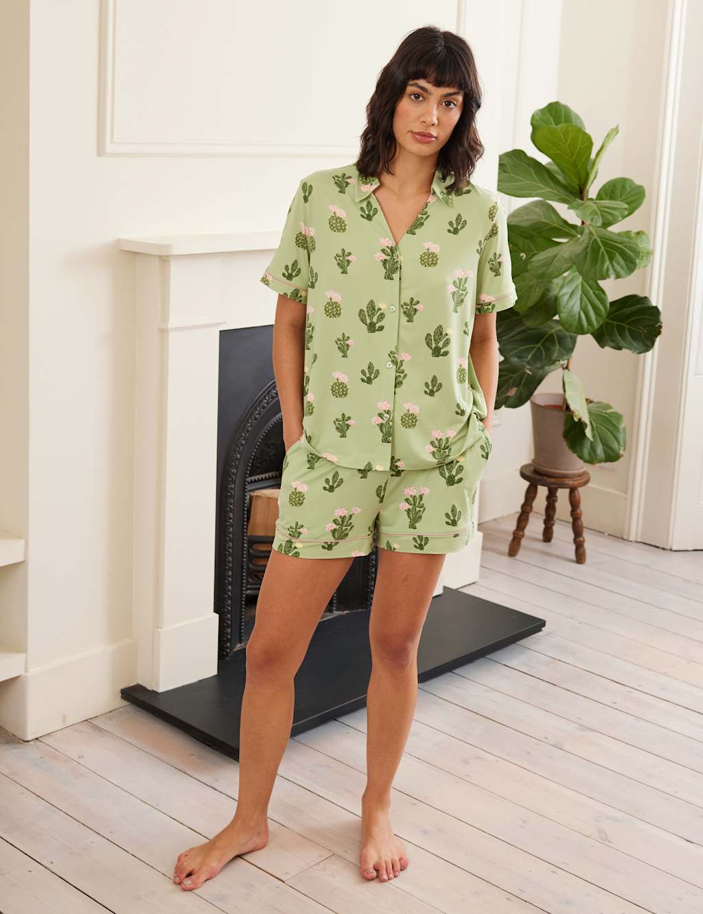 Cactus Print Shortie Set