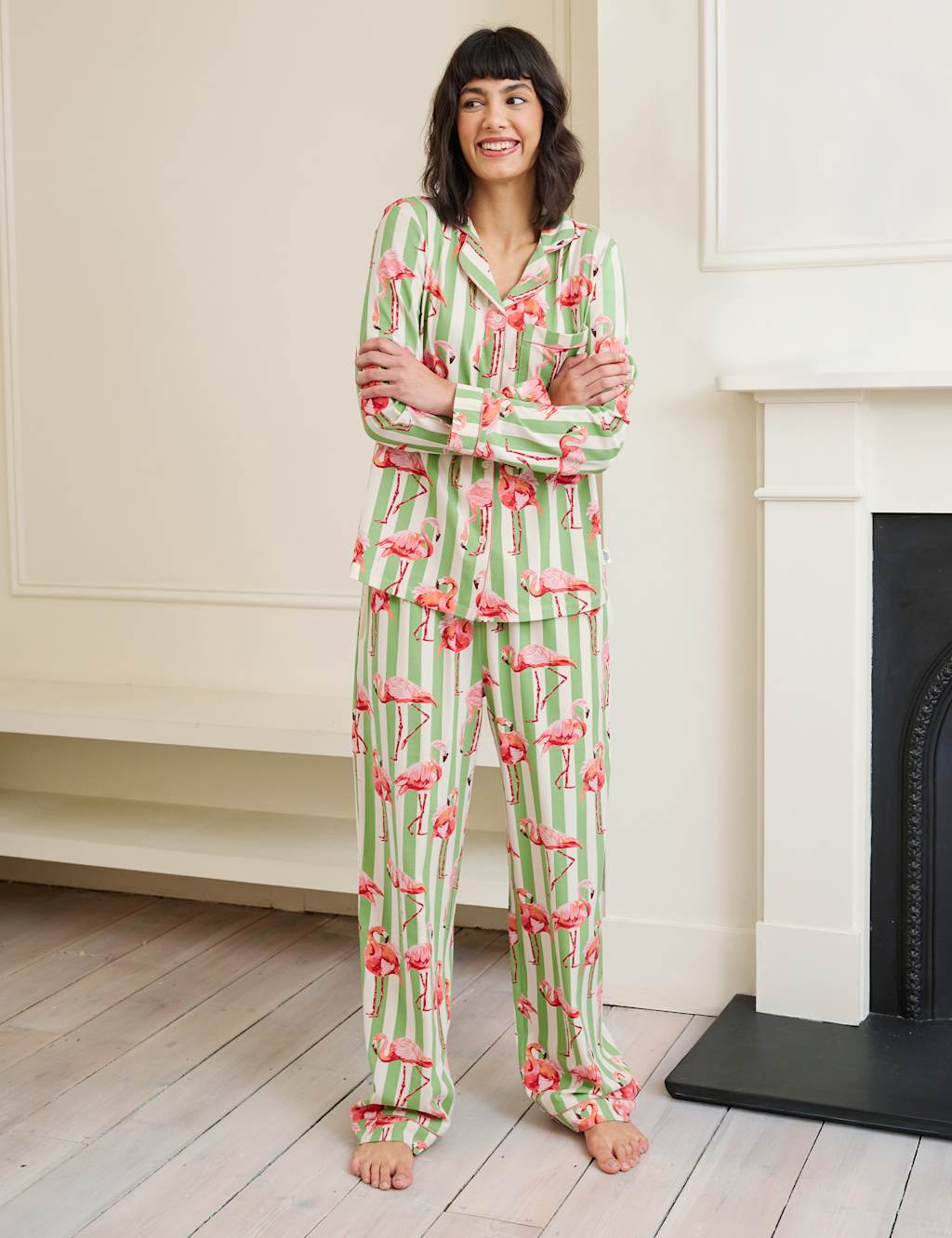 Cotton Rich Flamingo Striped Pyjama Set