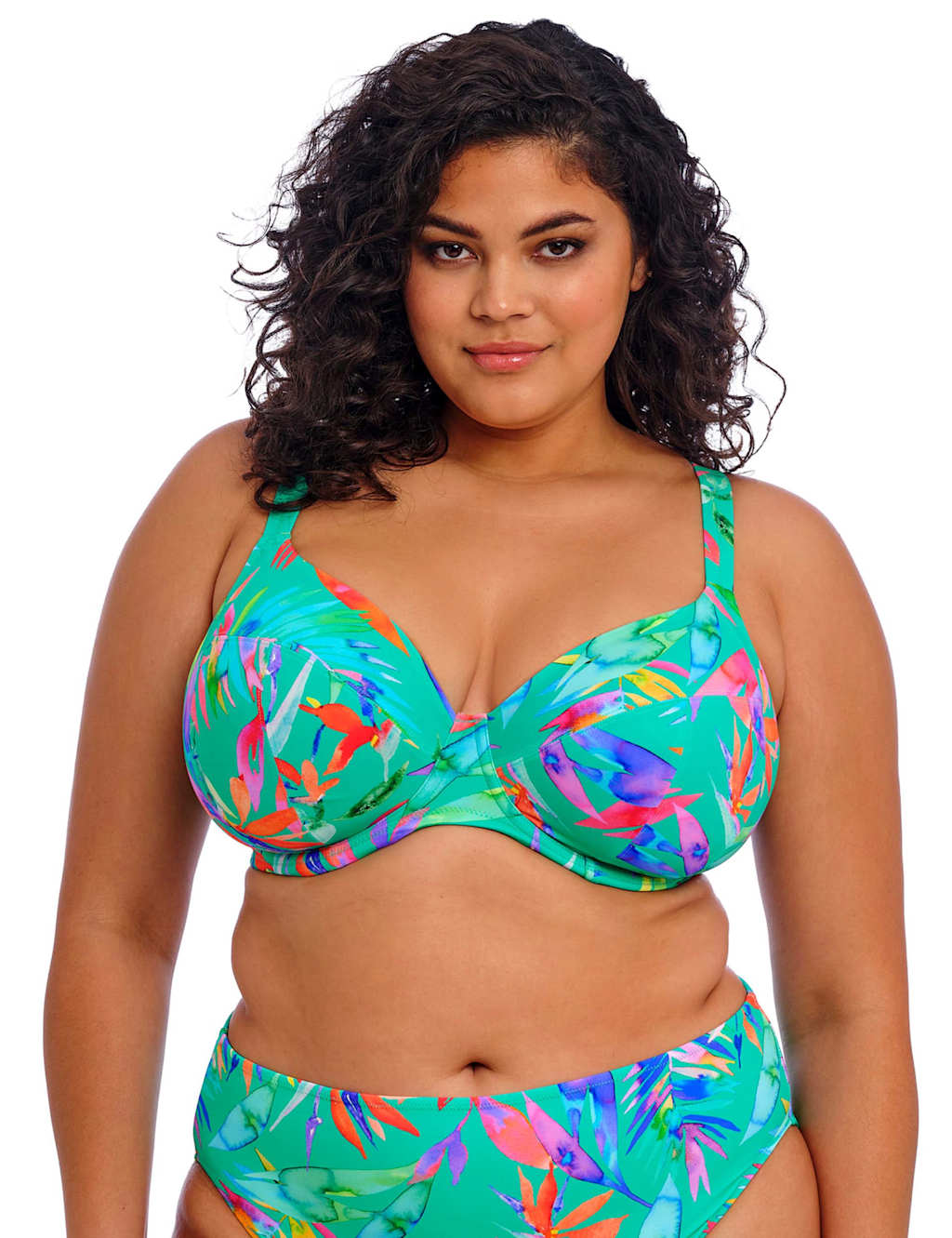 Toyama Tides Printed Plunge Bikini Top (E-JJ)