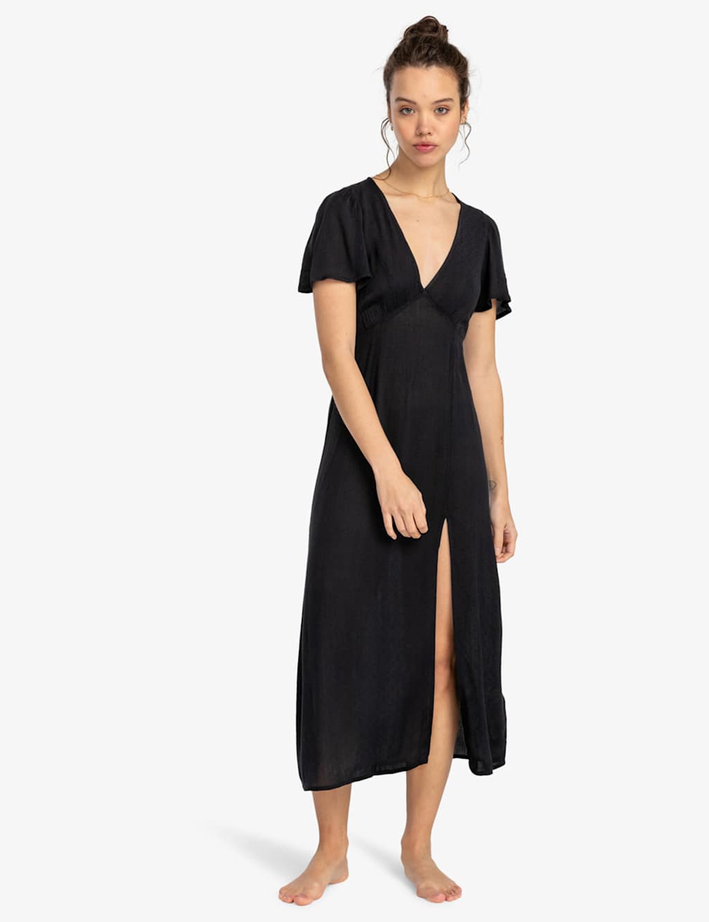 Jet Set V-Neck Angel Sleeve Midi Beach Dress