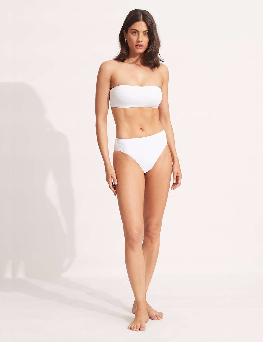 Sea Dive Textured High Leg Bikini Bottoms