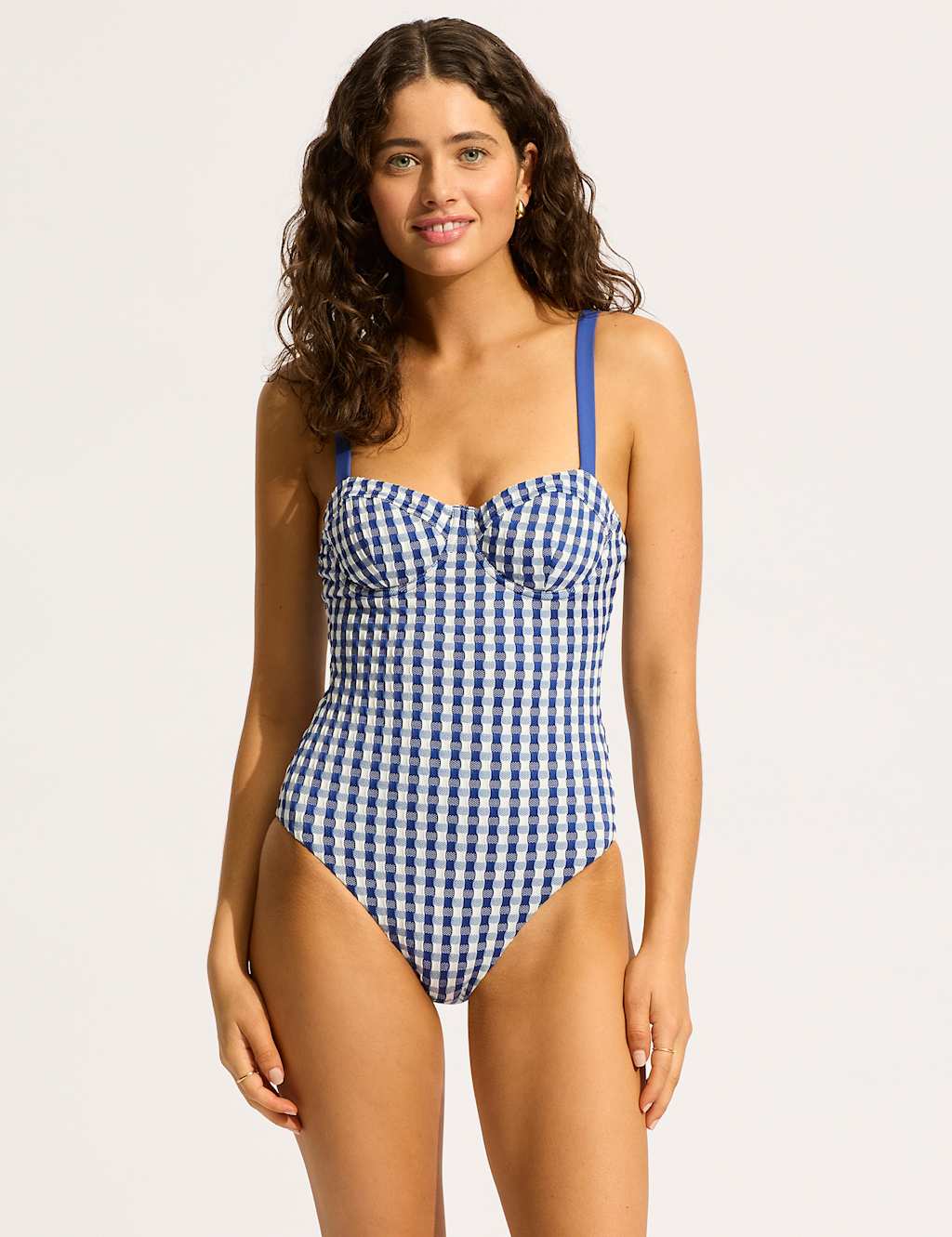 Bella Gingham Wired High Leg Swimsuit