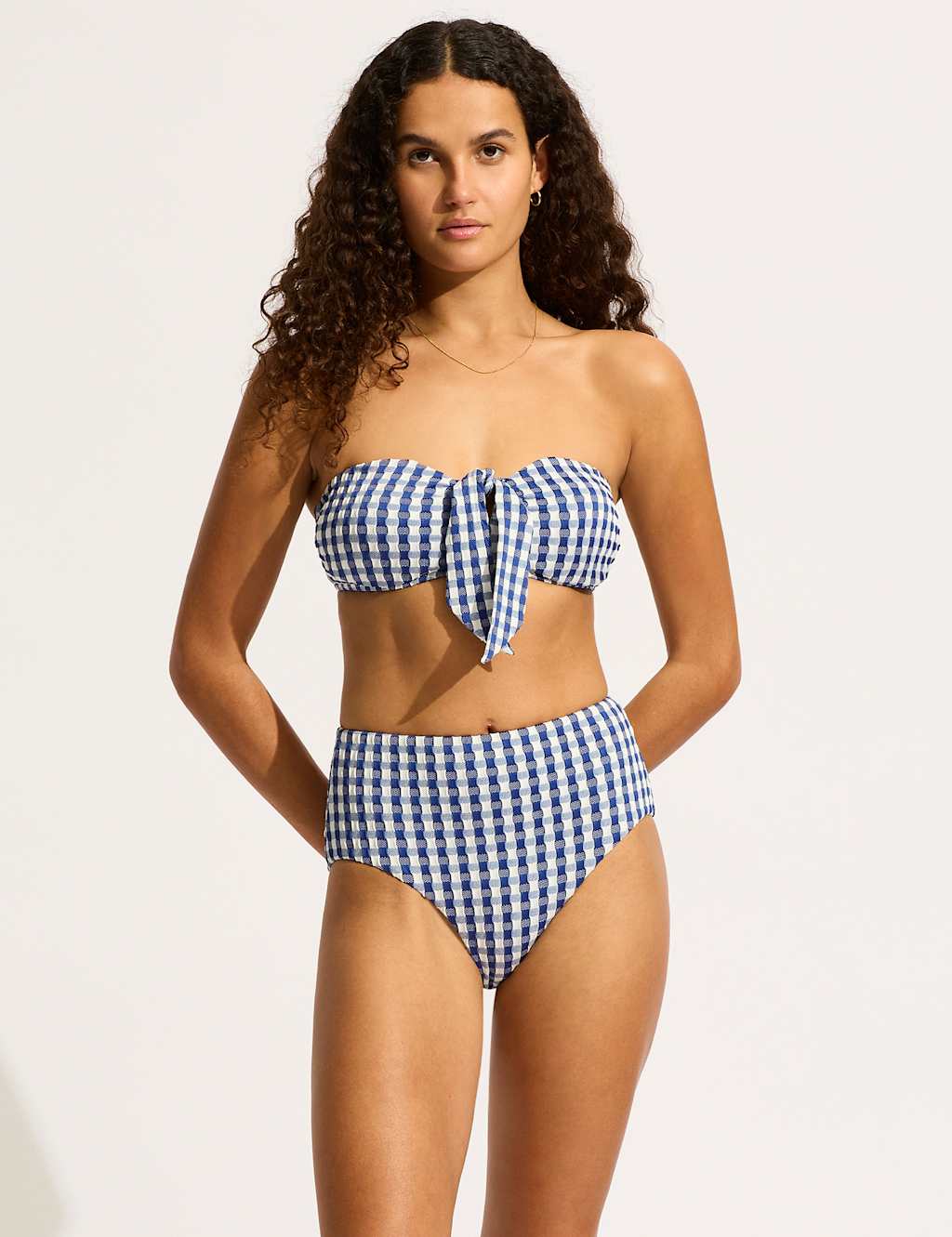 Gingham High Waisted Bikini Bottoms