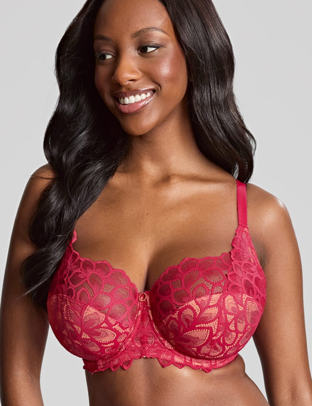 Allure Lace Padded Wired Full Cup Bra (D-HH)