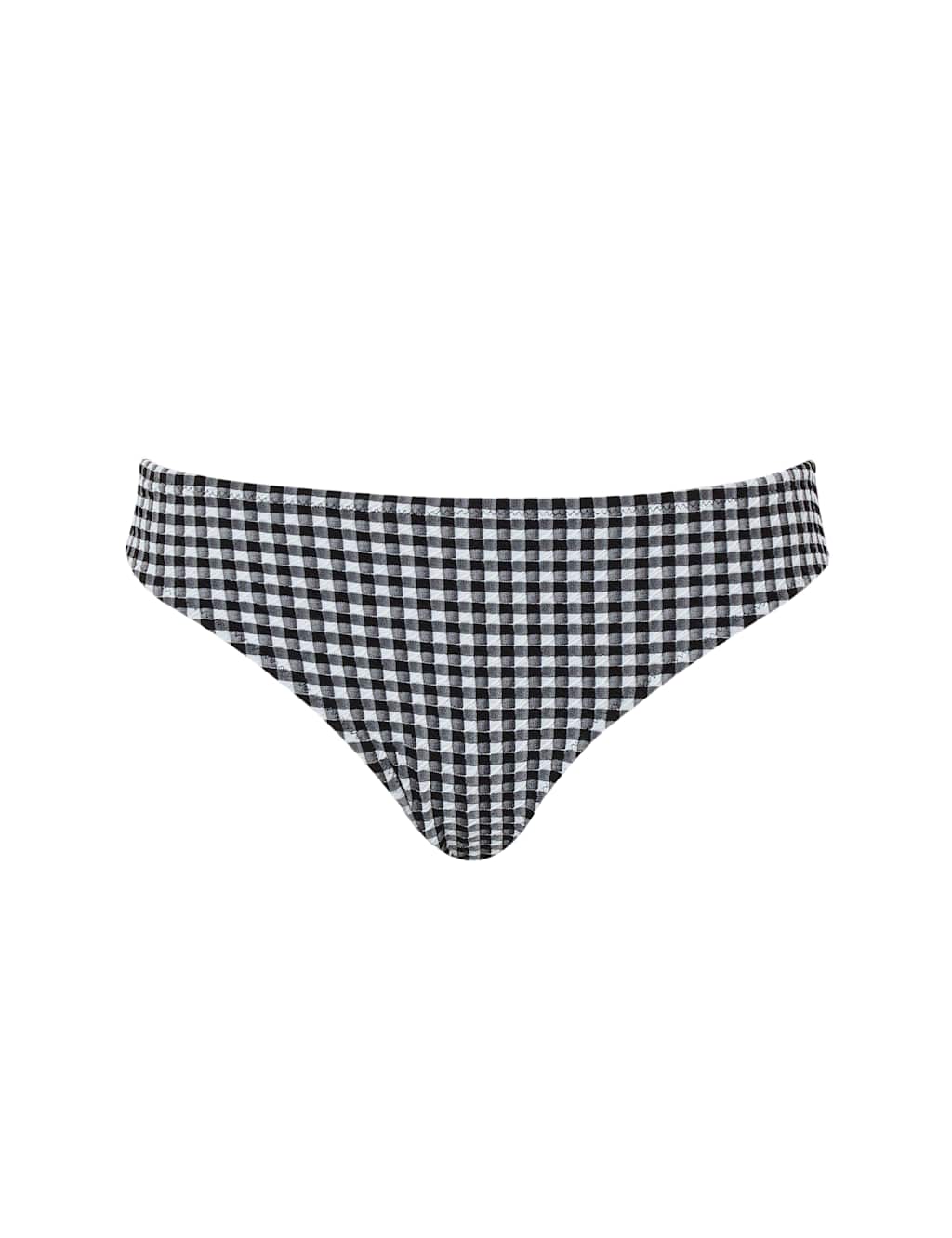 Panache Women's Classic Gingham High Leg Bikini Bottoms - 14 - Black Mix, Black Mix