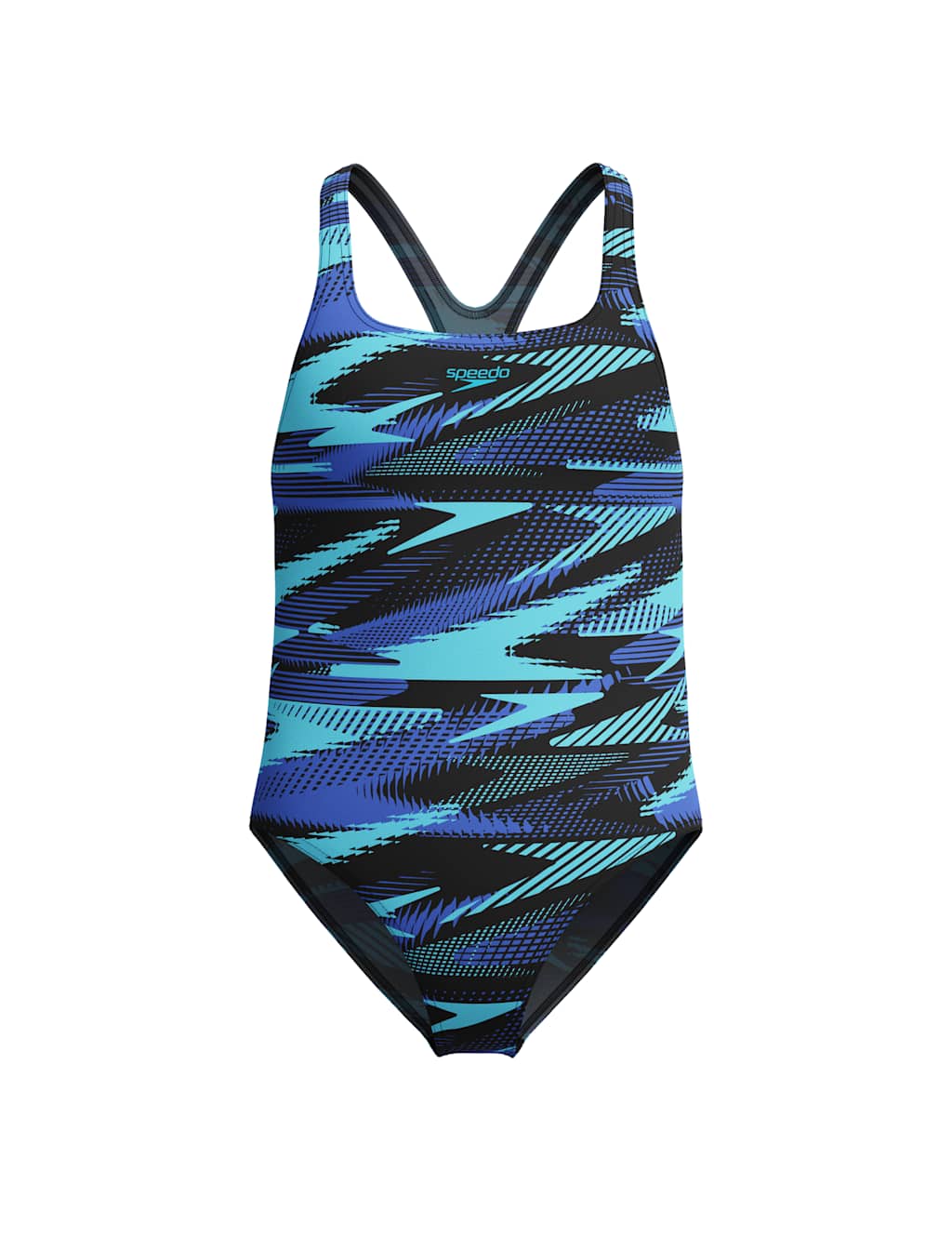 Speedo Girls Hyperboom Allover Medalist Swimsuit (5-16 Yrs) - 11-12 - Blue, Blue