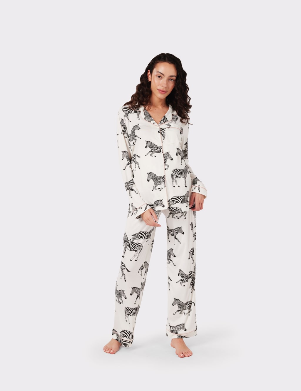 Jersey Zebra Print Maternity Pyjama Set