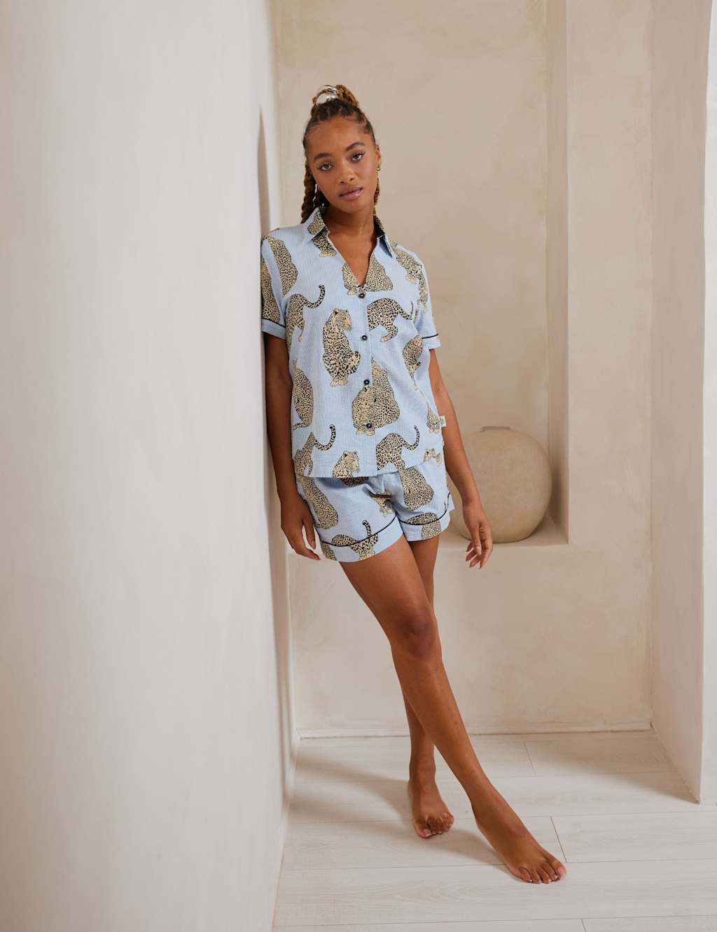 Pure Cotton Leopard Printed Pyjama Set