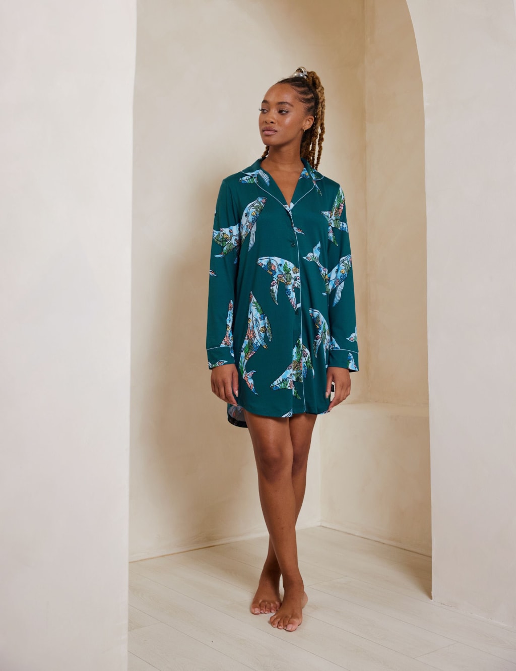 Jersey Whale Printed Nightshirt