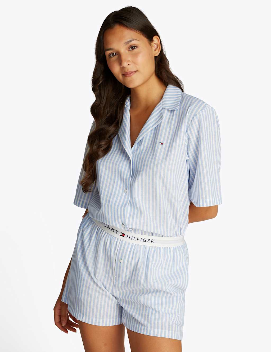 Essentials Cotton Rich Striped Shortie Set