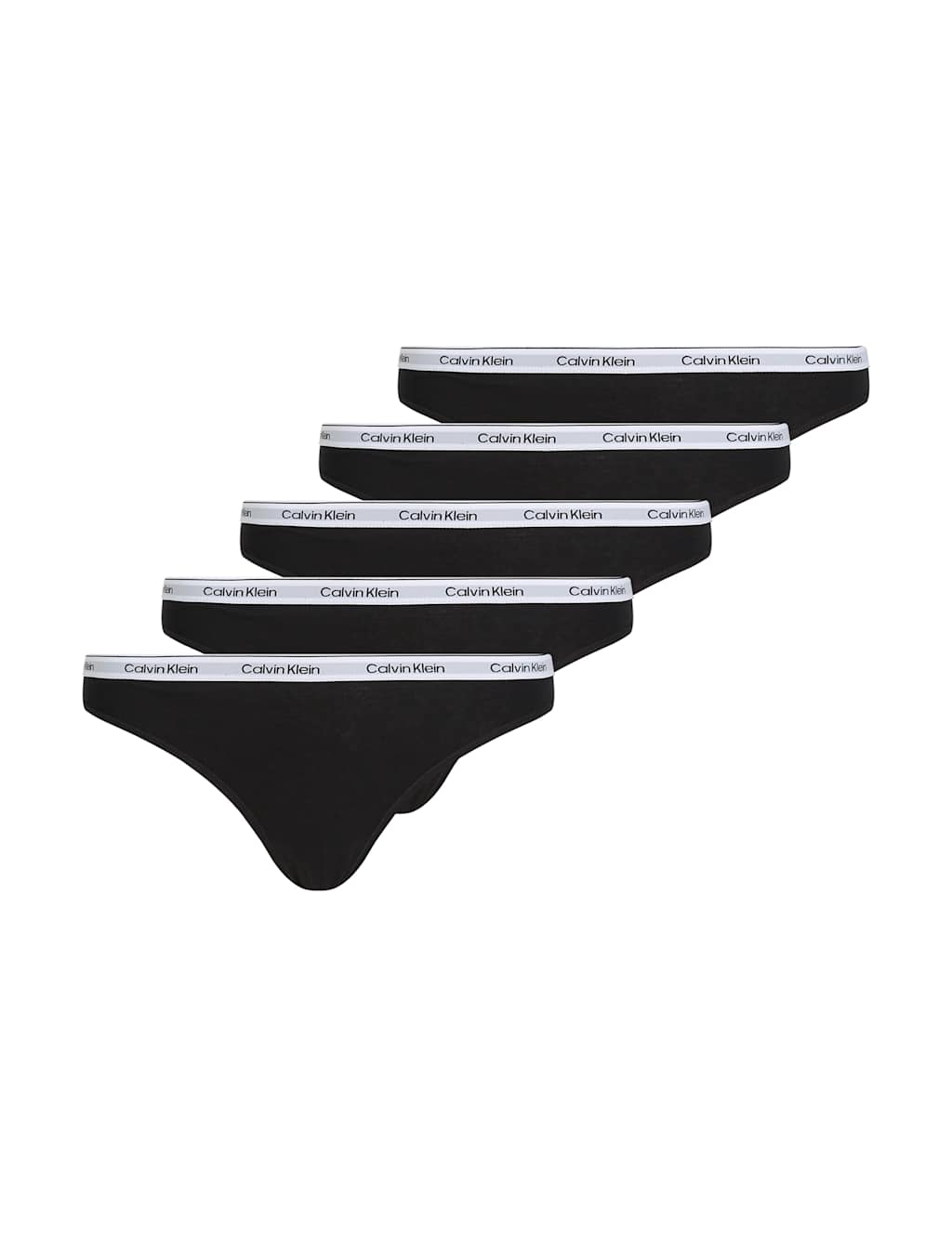 Calvin Klein 5pk Modern Logo Cotton Rich Bikini Knickers Black
