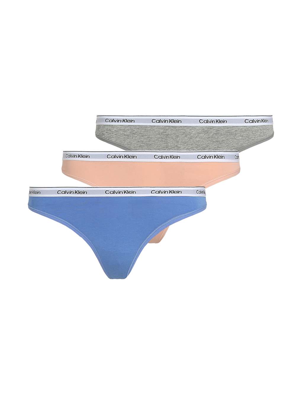 3pk Modern Logo Cotton Rich Thongs