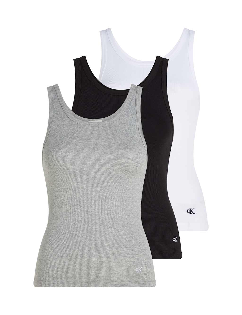 3pk Essentials Pure Cotton Rib Lounge Vests