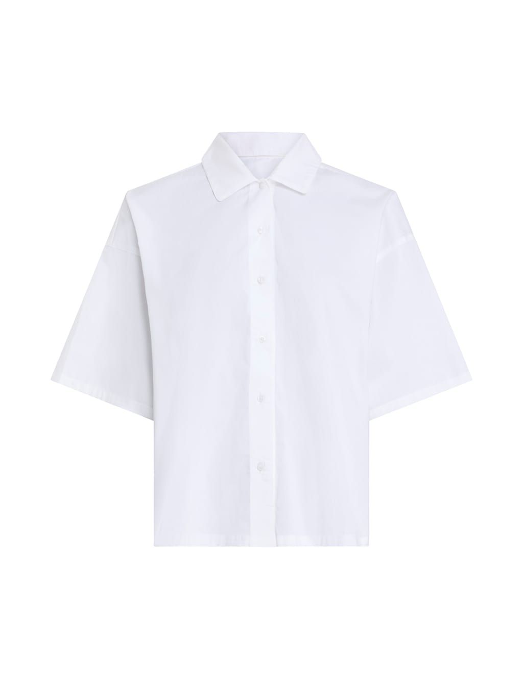 Calvin Klein Women's Pure Cotton Poplin Lounge Shirt - White, Blue,White