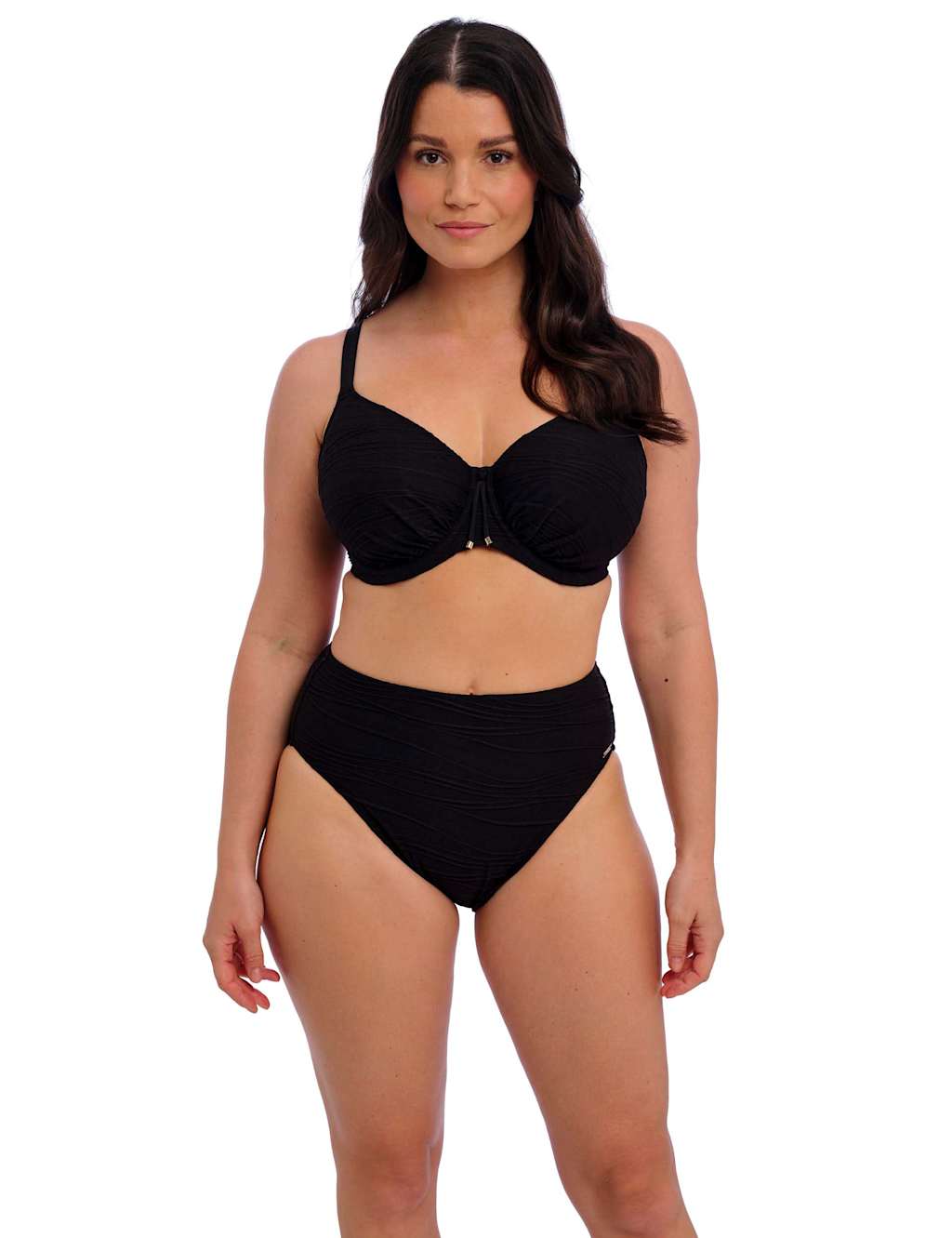 Fantasie Women's Beach Waves Wired Bikini Top - 38E - Black, Cream,Black