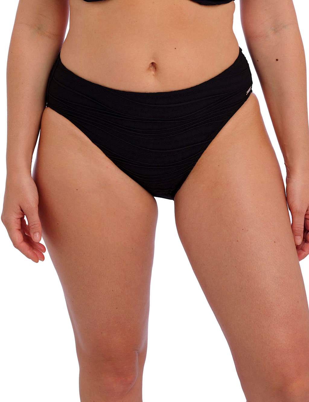 Beach Waves Textured High Leg Bikini Bottoms