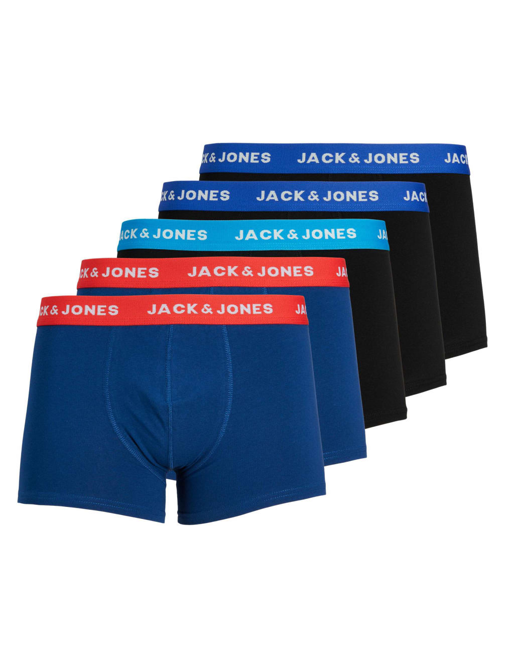 Jack & Jones Men's 5pk Cotton Rich Trunks - L - Multi, Multi