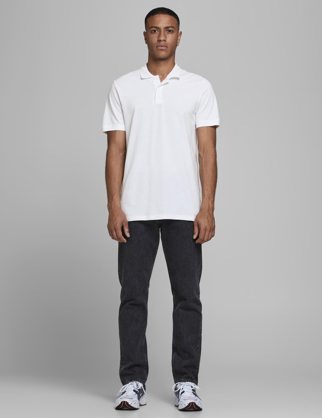 Jack & Jones Men's Pure Cotton Polo Shirt - White, Navy,White,Black