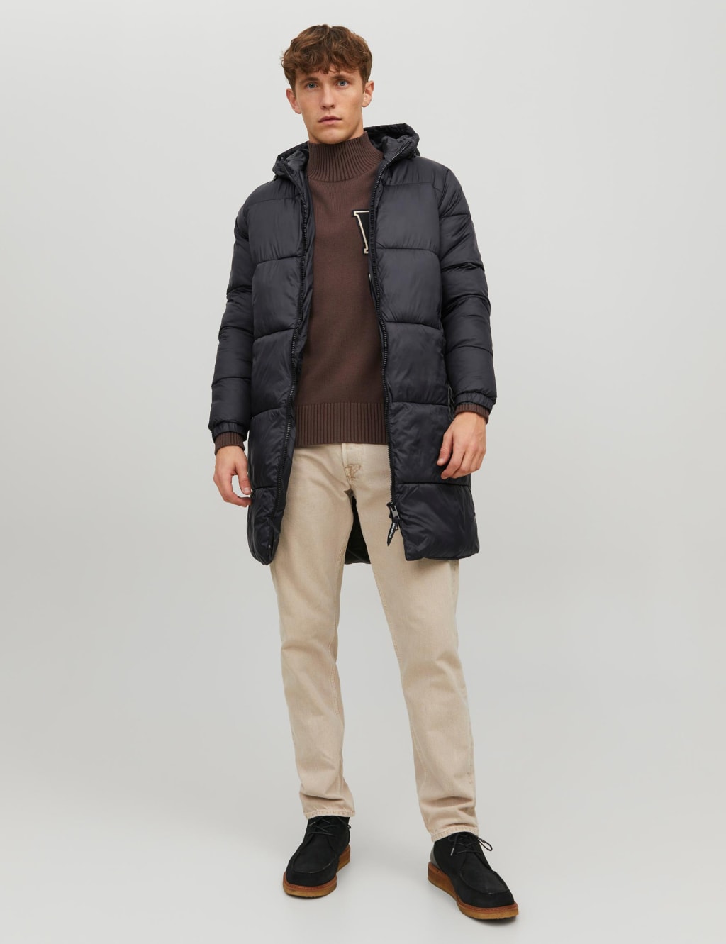 Jack & Jones male Hooded Padded Puffer Jacket - S - Black, Black